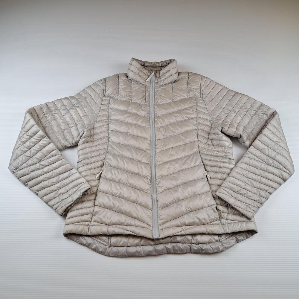 Oiselle Jacket Womens Large Grey Pertex Quantum PrimaLoft Puffer Full Zip Coat